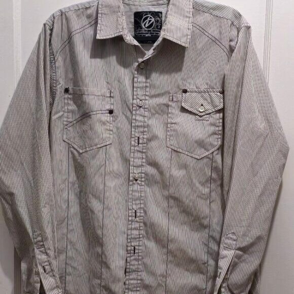 Drill Clothing Co. Women's Striped Shirt L/S Medium Cotton White & Black - Picture 2 of 12